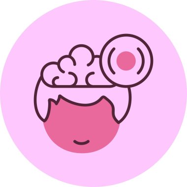 Beyni olan insan kafası, vektör çizimi basit tasarım