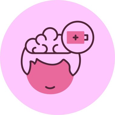 Beyni olan insan kafası, vektör çizimi basit tasarım