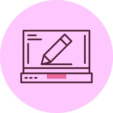 dizüstü bilgisayar simgesi, vektör illüstrasyonu basit tasarım