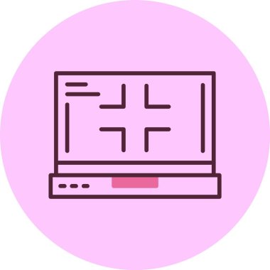 dizüstü bilgisayar simgesi, vektör illüstrasyonu basit tasarım