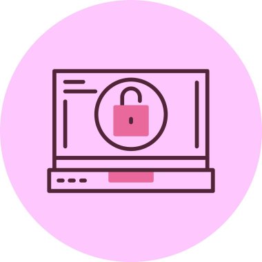 Kilit. Web simgesi basit illüstrasyon 