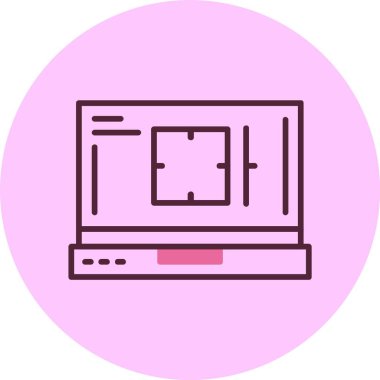 dizüstü bilgisayar simgesi, vektör illüstrasyonu basit tasarım