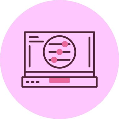 dizüstü bilgisayar simgesi, vektör illüstrasyonu basit tasarım