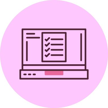 Kontrol listesi web simgesi, basit vektör illüstrasyonu 