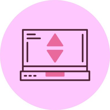 dizüstü bilgisayar simgesi, vektör illüstrasyonu basit tasarım