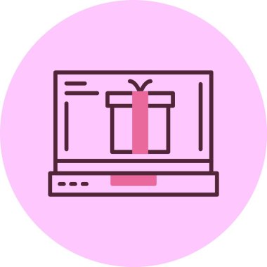 hediye web simgesi, basit vektör illüstrasyonu