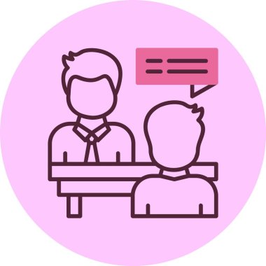 Röportajdaki bir kadın ve erkeğin vektör çizimi