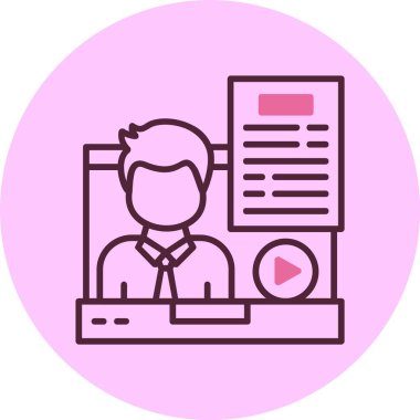 In-Person Röportaj modern simgesinin vektör çizimi