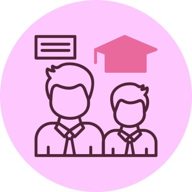 Mezunlar Ağı simgesi, vektör illüstrasyonu basit tasarım