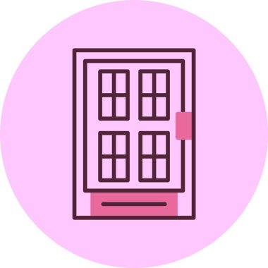  Kapı simgesi, basit vektör illüstrasyonu