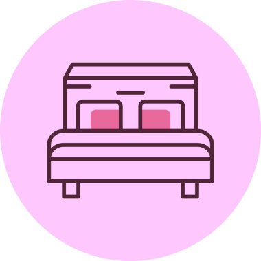 yatak ikonu vektör illüstrasyonu 