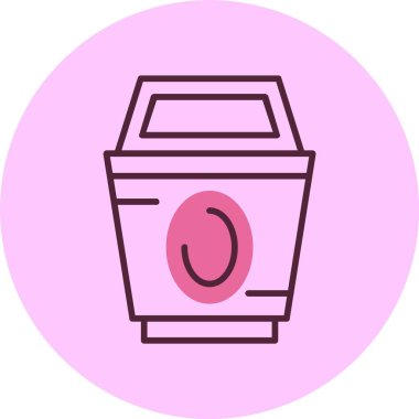 Çöp kutusu simgesi, vektör illüstrasyonu basit tasarım