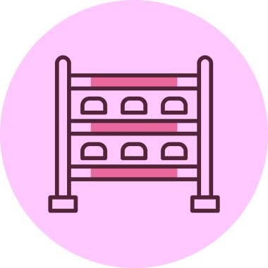 Ayakkabı rac web simgesi, basit vektör illüstrasyonu