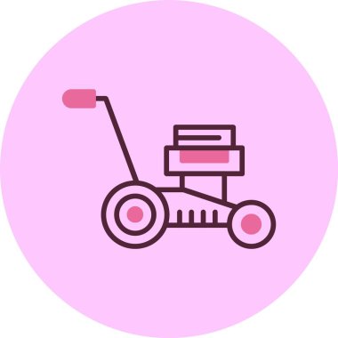 Çim biçme makinesi web simgesi, basit vektör illüstrasyonu