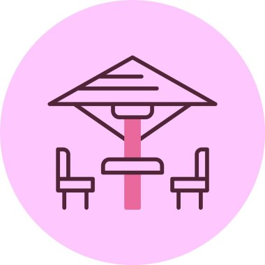 Veranda mobilyası simgesi, vektör illüstrasyonu basit tasarım