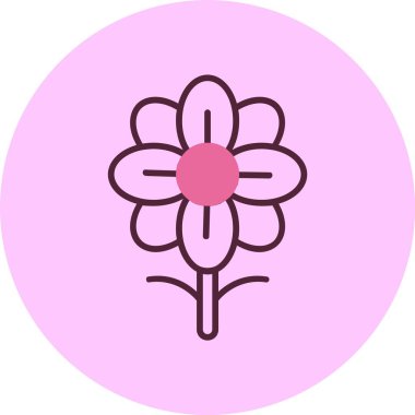 Çiçek simgesinin vektör illüstrasyonu