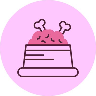 Evcil hayvan yemek kasesi ikonu, vektör çizimi basit tasarım