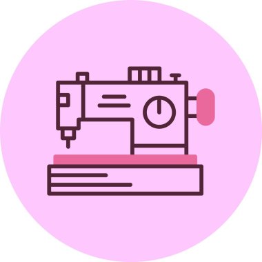 Dikiş makinesi web simgesi basit illüstrasyon