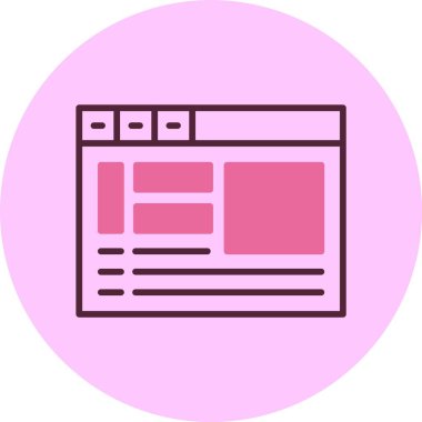 Web sitesi simgesi, basit vektör illüstrasyonu