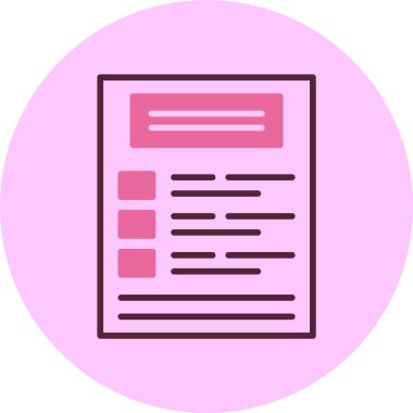 Kontrol listesi web simgesi, basit vektör illüstrasyonu 