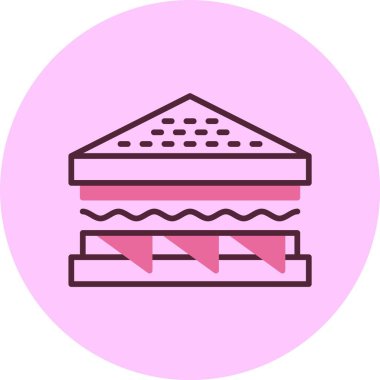 Sandviç web simgesi, basit vektör illüstrasyonu