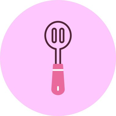 Slotted spoon web simgesi, basit vektör illüstrasyonu