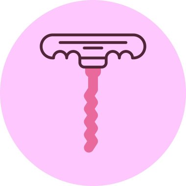 Tirbüşon web simgesi, basit vektör illüstrasyonu