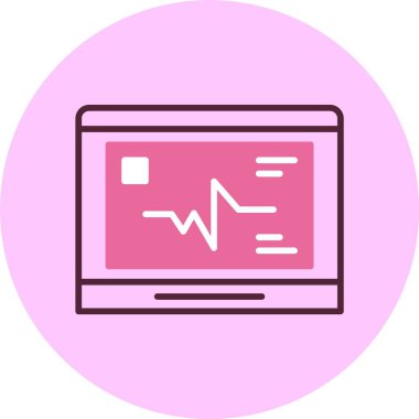 EKG monitörü. Web simgesi basit illüstrasyon