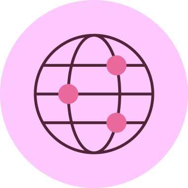 Küre. Web simgesi basit illüstrasyon