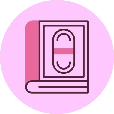 Tıp Bilgileri Kitabı web simgesi, basit vektör illüstrasyonu