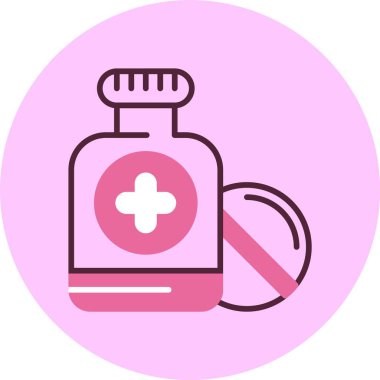 İlaç. Web simgesi basit illüstrasyon