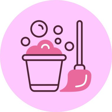 Temizlik. Web simgesi basit illüstrasyon