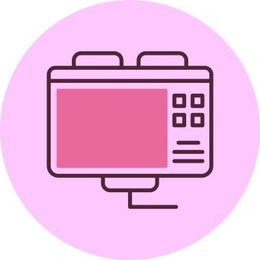 Web simgesini, basit vektör illüstrasyonunu izle