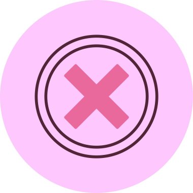 Crossmark web simgesi, basit vektör illüstrasyonu