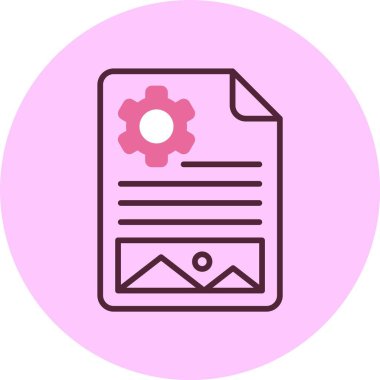 İçerik yönetimi web simgesi, basit vektör illüstrasyonu