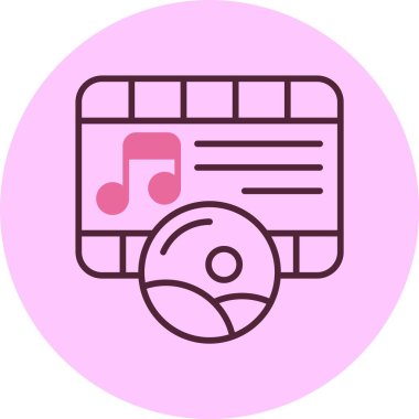 Medya web simgesi, basit vektör illüstrasyonu