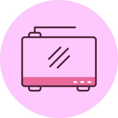 Televizyon. Web simgesi basit illüstrasyon