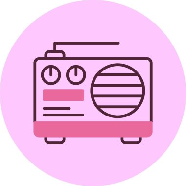 Radyo. Web simgesi basit illüstrasyon