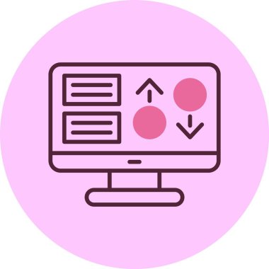 bilgisayar ekranı simgesi, vektör illüstrasyonu basit tasarım