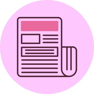 Gazete. Web simgesi basit illüstrasyon