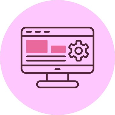 bilgisayar ekranı simgesi, vektör illüstrasyonu basit tasarım