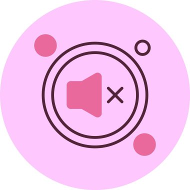 Dilsiz Düğme web simgesi, basit vektör illüstrasyonu