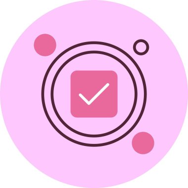 Düğme simgesi vektör illüstrasyonunu kontrol et