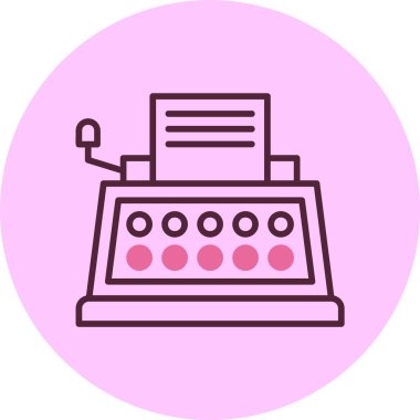 Daktilo web simgesi basit vektör illüstrasyonu