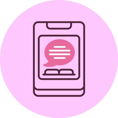 Edebiyat uygulaması simgesi. Web simgesi basit illüstrasyon