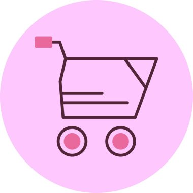 Alışveriş arabası simgesi, vektör çizimi basit tasarım