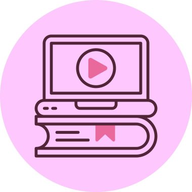 Eğitim videosu. Web simgesi basit illüstrasyon
