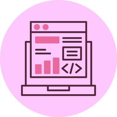 Kod yerleştirme. Web simgesi basit illüstrasyon