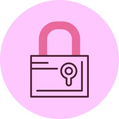 Kilit. Web simgesi basit illüstrasyon 