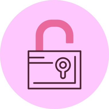 Kilit. Web simgesi basit illüstrasyon 